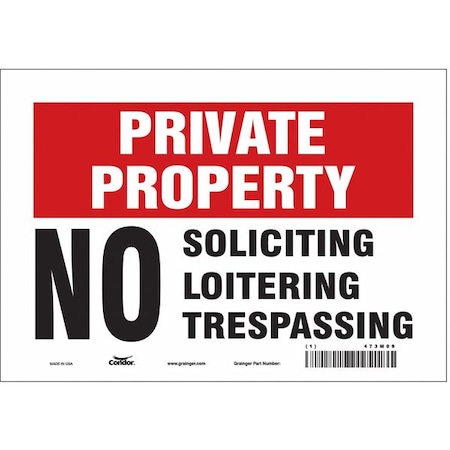 Safety Sign, 7 in Height, 10 in Width, Vinyl, Vertical Rectangle, English, 473M09 MPN:473M09