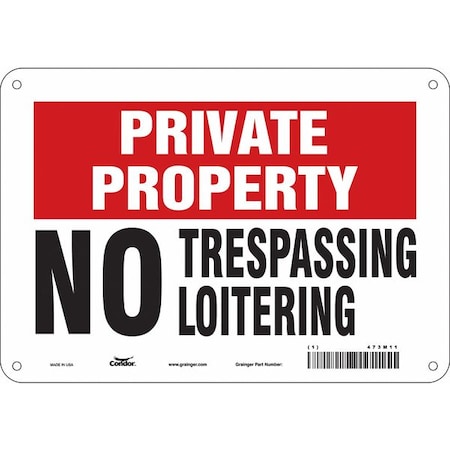 Safety Sign, 7 in Height, 10 in Width, Aluminum, Vertical Rectangle, English, 473M11 MPN:473M11