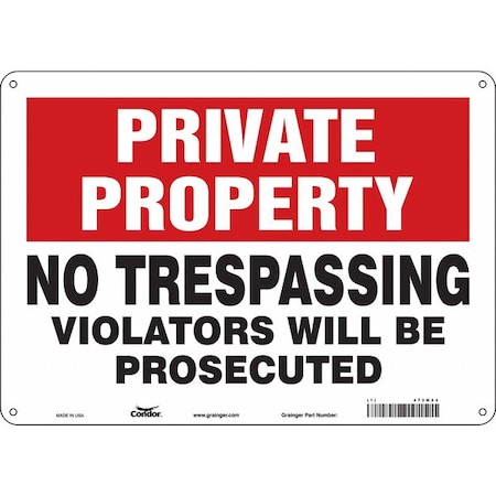 Safety Sign, 10 in Height, 14 in Width, Aluminum, Horizontal Rectangle, English, 473M24 MPN:473M24