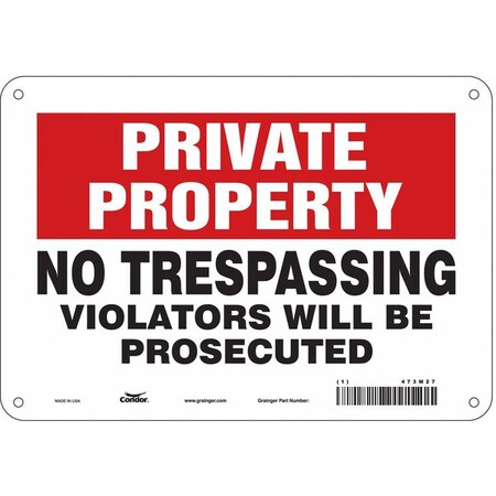 Safety Sign, 7 in Height, 10 in Width, Vinyl, Vertical Rectangle, English, 473M27 MPN:473M27