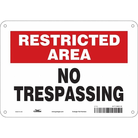 Safety Sign, 7 in Height, 10 in Width, Aluminum, Vertical Rectangle, English, 473M35 MPN:473M35