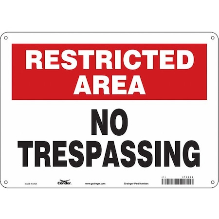 Safety Sign, 10 in Height, 14 in Width, Aluminum, Horizontal Rectangle, English, 473M36 MPN:473M36
