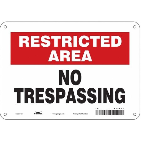 Safety Sign, 7 in Height, 10 in Width, Polyethylene, Vertical Rectangle, English, 473M37 MPN:473M37