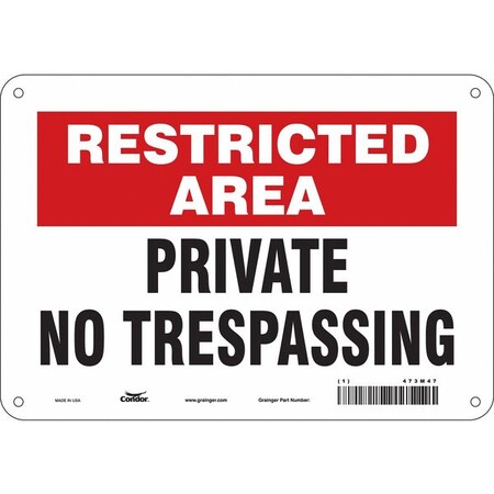 Safety Sign, 7 in Height, 10 in Width, Aluminum, Vertical Rectangle, English, 473M47 MPN:473M47