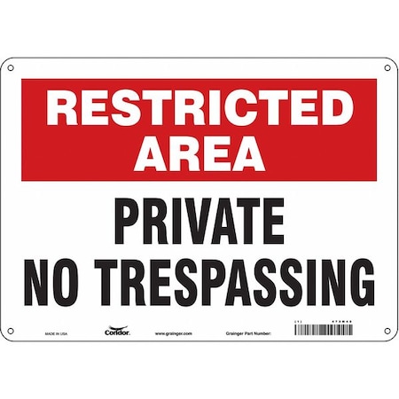 Safety Sign, 10 in Height, 14 in Width, Aluminum, Horizontal Rectangle, English, 473M48 MPN:473M48