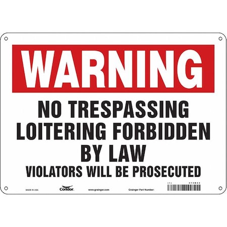 Safety Sign, 10 in Height, 14 in Width, Aluminum, Horizontal Rectangle, English, 473M54 MPN:473M54