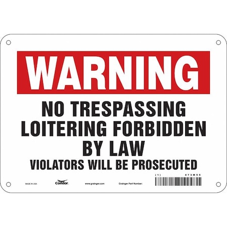 Safety Sign, 7 in Height, 10 in Width, Polyethylene, Vertical Rectangle, English, 473M55 MPN:473M55