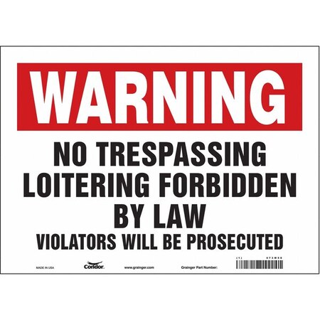 Safety Sign, 10 in Height, 14 in Width, Vinyl, Horizontal Rectangle, English, 473M58 MPN:473M58