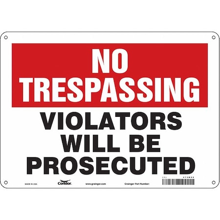 Safety Sign, 10 in Height, 14 in Width, Aluminum, Horizontal Rectangle, English, 473M66 MPN:473M66