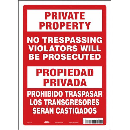 Safety Sign, 14 in Height, 10 in Width, Vinyl, Vertical Rectangle, English, Spanish, 473M88 MPN:473M88