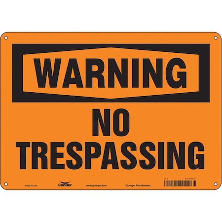 Safety Sign, 10 in Height, 14 in Width, Aluminum, Horizontal Rectangle, English, 473N09 MPN:473N09