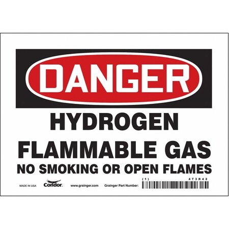 No Smoking Sign, 5 in H, 7 in W, Vinyl, Horizontal Rectangle, English, 473R42 MPN:473R42