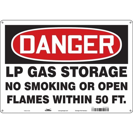 No Smoking Sign, 14 in H, 20 in W, Polyethylene, Horizontal Rectangle, English, 473R58 MPN:473R58