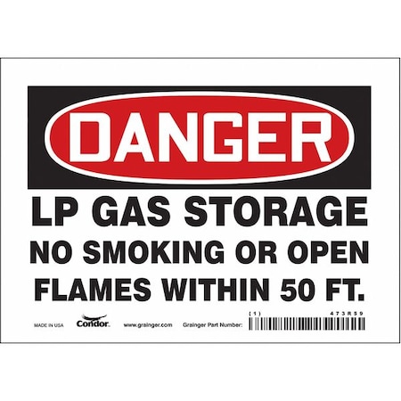 No Smoking Sign, 5 in H, 7 in W, Vinyl, Horizontal Rectangle, English, 473R59 MPN:473R59