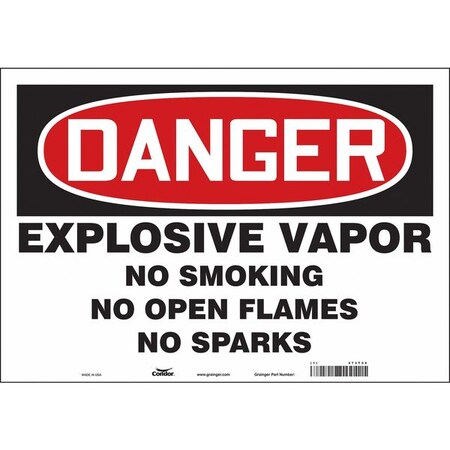 No Smoking Sign, 14 in H, 20 in W, Vinyl, Horizontal Rectangle, English, 473T56 MPN:473T56