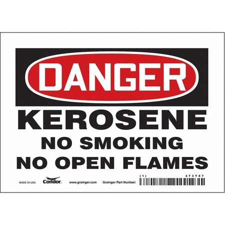 No Smoking Sign, 5 in H, 7 in W, Vinyl, Horizontal Rectangle, English, 473T87 MPN:473T87