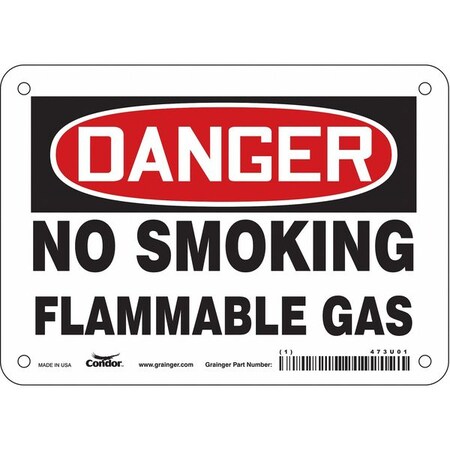 Safety Sign, 5 in H, 7 in W, Vinyl, Horizontal Rectangle, English, 473U01 MPN:473U01