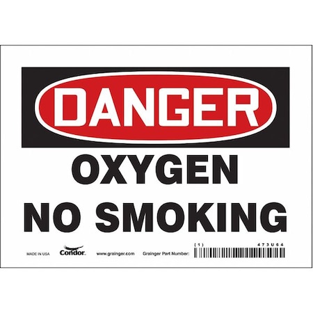 Safety Sign, 5 in H, 7 in W, Vinyl, Horizontal Rectangle, English, 473U64 MPN:473U64