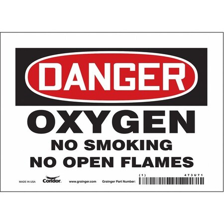 No Smoking Sign, 5 in H, 7 in W, Vinyl, Horizontal Rectangle, English, 473U71 MPN:473U71