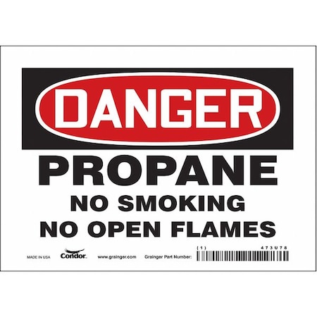 No Smoking Sign, 5 in H, 7 in W, Vinyl, Horizontal Rectangle, English, 473U78 MPN:473U78