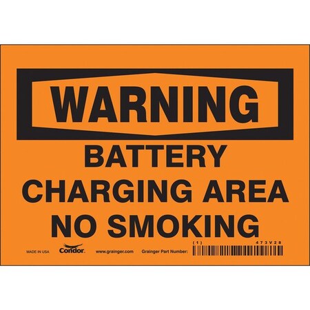 No Smoking Sign, 5 in H, 7 in W, Vinyl, Horizontal Rectangle, English, 473V28 MPN:473V28