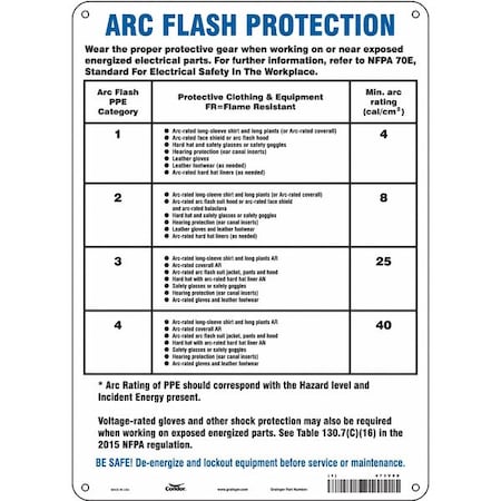 Safety Sign, 14 in Height, 10 in Width, Aluminum, Vertical Rectangle, English, 473V80 MPN:473V80