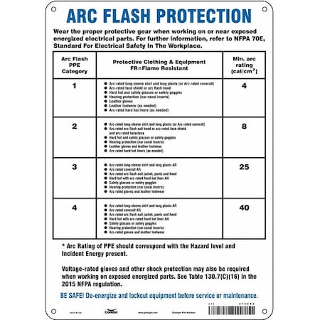Safety Sign, 14 in Height, 10 in Width, Polyethylene, Vertical Rectangle, English, 473V82 MPN:473V82