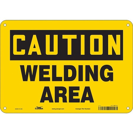 Safety Sign, 7 in Height, 10 in Width, Aluminum, Vertical Rectangle, English, 473W24 MPN:473W24