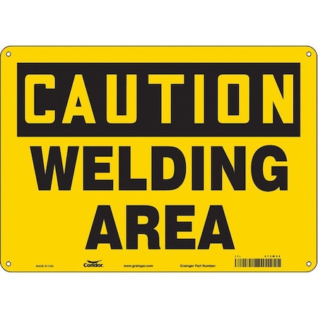 Safety Sign, 10 in Height, 14 in Width, Aluminum, Horizontal Rectangle, English, 473W25 MPN:473W25