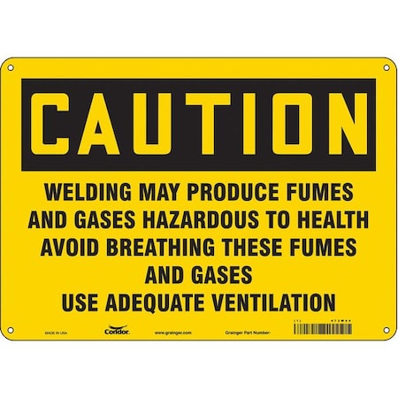 Safety Sign, 10 in Height, 14 in Width, Aluminum, Horizontal Rectangle, English, 473W44 MPN:473W44