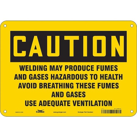 Safety Sign, 7 in Height, 10 in Width, Polyethylene, Vertical Rectangle, English, 473W45 MPN:473W45