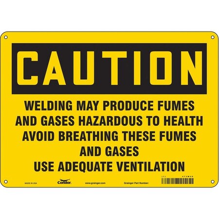 Safety Sign, 10 in Height, 14 in Width, Polyethylene, Horizontal Rectangle, English, 473W46 MPN:473W46