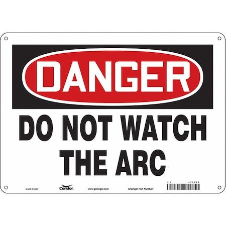 Safety Sign, 10 in Height, 14 in Width, Aluminum, Horizontal Rectangle, English, 473X02 MPN:473X02