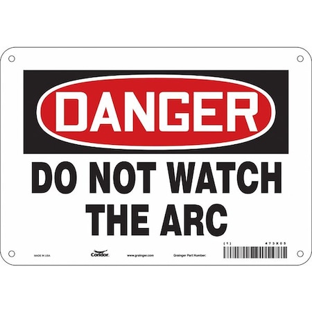 Safety Sign, 7 in Height, 10 in Width, Polyethylene, Vertical Rectangle, English, 473X05 MPN:473X05
