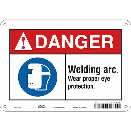 Safety Sign, 7 in Height, 10 in Width, Polyethylene, Vertical Rectangle, English, 473X23 MPN:473X23
