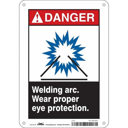 Safety Sign, 10 in Height, 7 in Width, Polyethylene, Horizontal Rectangle, English, 473X29 MPN:473X29