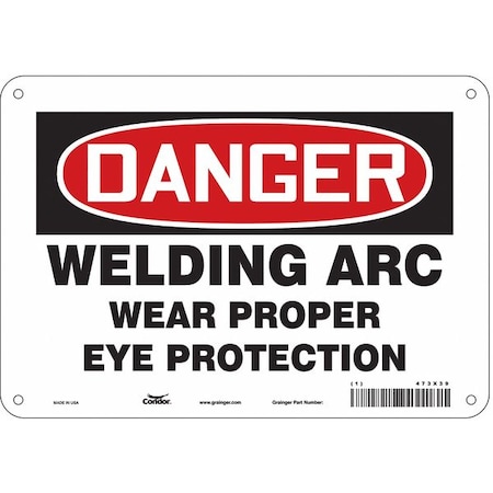 Safety Sign, 7 in Height, 10 in Width, Aluminum, Vertical Rectangle, English, 473X39 MPN:473X39