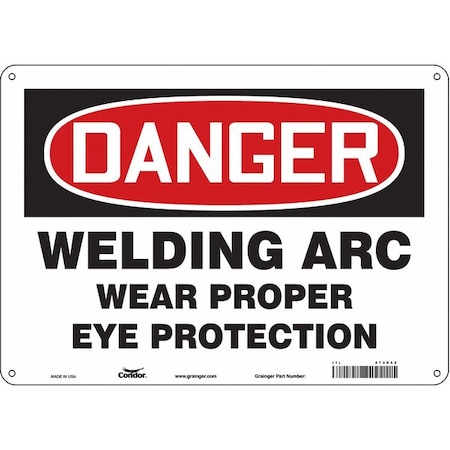 Safety Sign, 10 in Height, 14 in Width, Polyethylene, Horizontal Rectangle, English, 473X42 MPN:473X42
