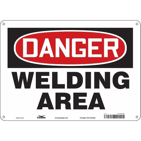 Safety Sign, 10 in Height, 14 in Width, Aluminum, Horizontal Rectangle, English, 473X46 MPN:473X46