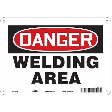 Safety Sign, 7 in Height, 10 in Width, Polyethylene, Vertical Rectangle, English, 473X47 MPN:473X47