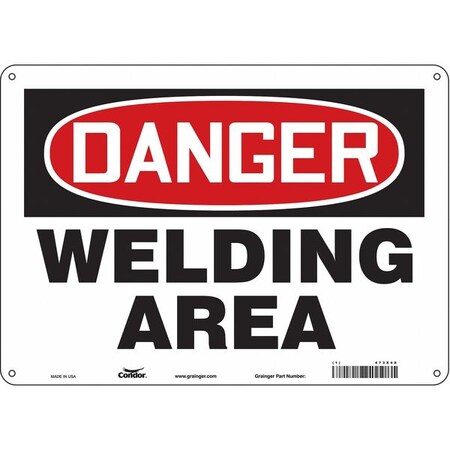 Safety Sign, 10 in Height, 14 in Width, Polyethylene, Horizontal Rectangle, English, 473X48 MPN:473X48