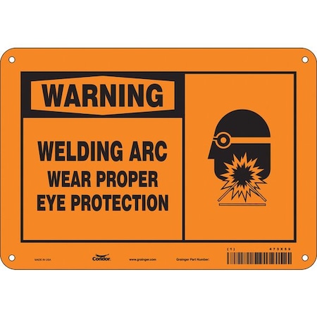 Safety Sign, 7 in Height, 10 in Width, Polyethylene, Vertical Rectangle, English, 473X59 MPN:473X59