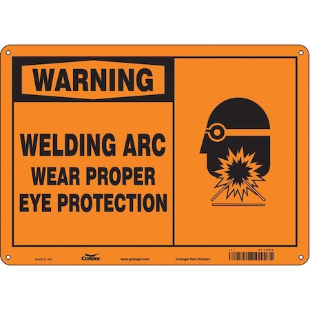 Safety Sign, 10 in Height, 14 in Width, Polyethylene, Horizontal Rectangle, English, 473X60 MPN:473X60