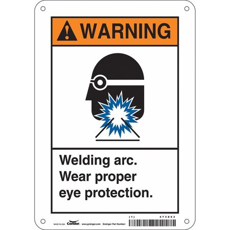 Safety Sign, 10 in Height, 7 in Width, Aluminum, Horizontal Rectangle, English, 473X63 MPN:473X63
