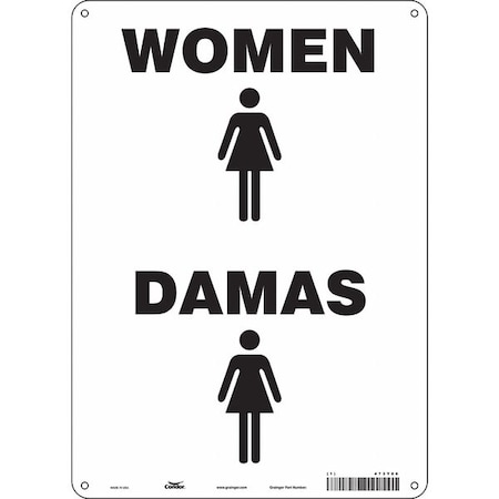 No Header, WOMEN/DAMAS, 20 in W x 14 in H, Horizontal Rectangle, Polyethylene MPN:473Y86