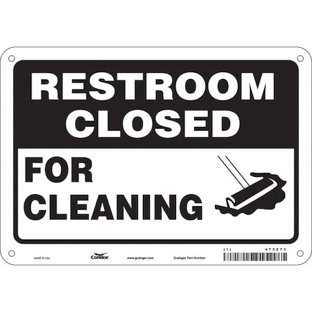 FOR CLEANING, 10 in W x 7 in H, Vertical Rectangle, Aluminum, 473Z73 MPN:473Z73