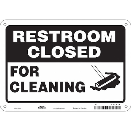 FOR CLEANING, 10 in W x 7 in H, Vertical Rectangle, Polyethylene, 473Z76 MPN:473Z76