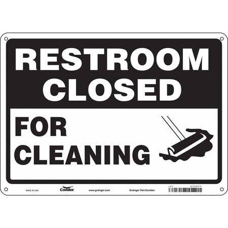 FOR CLEANING, 14 in W x 10 in H, Horizontal Rectangle, Polyethylene, 473Z77 MPN:473Z77