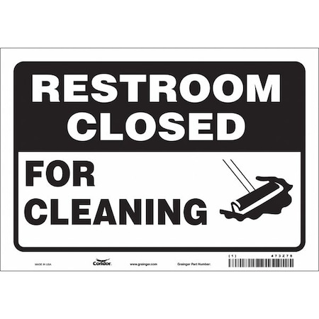 FOR CLEANING, 10 in W x 7 in H, Vertical Rectangle, Vinyl, 473Z78 MPN:473Z78