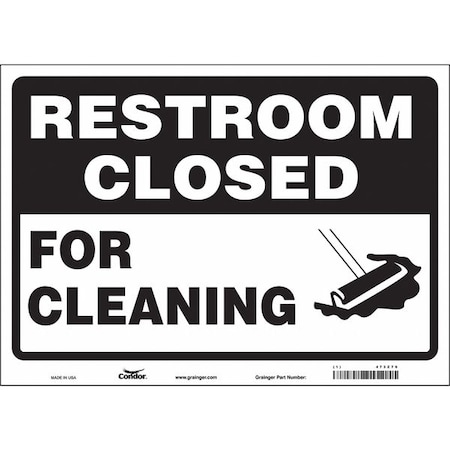 FOR CLEANING, 14 in W x 10 in H, Horizontal Rectangle, Vinyl, 473Z79 MPN:473Z79